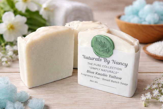 Blue Kaolin Tallow Soap Bar Fragrance Free